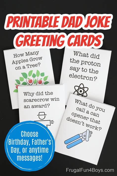 Printable Dad Jokes Greeting Cards - Frugal Fun For Boys and Girls