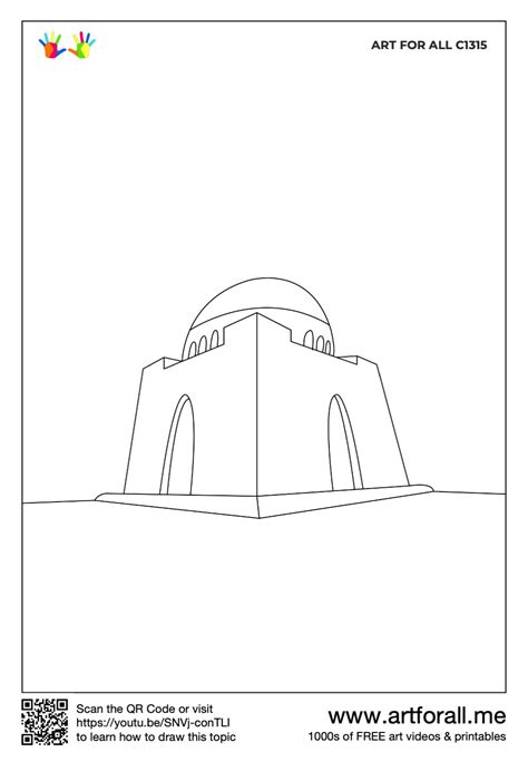 How to draw Mazar e Quaid Tomb, Karachi