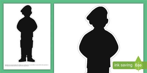 British Soldier Silhouette Cut-Out (teacher made) - Twinkl