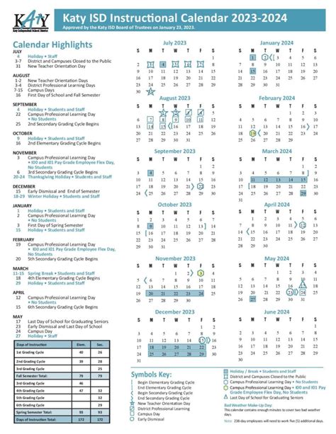 Katy Independent School District Calendar Holidays 2024-2025