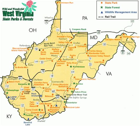 State Parks West Virginia Map | Virginia Map