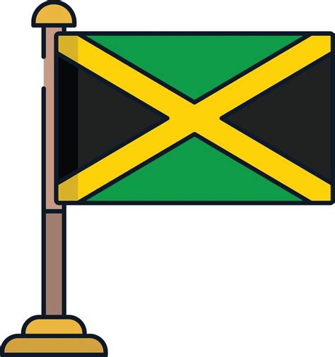 Jamaica flag linear color illustration 46096936 Vector Art at Vecteezy