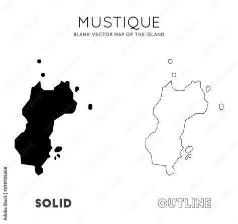 Mustique map. Blank vector map of the Island. Borders of Mustique for ...