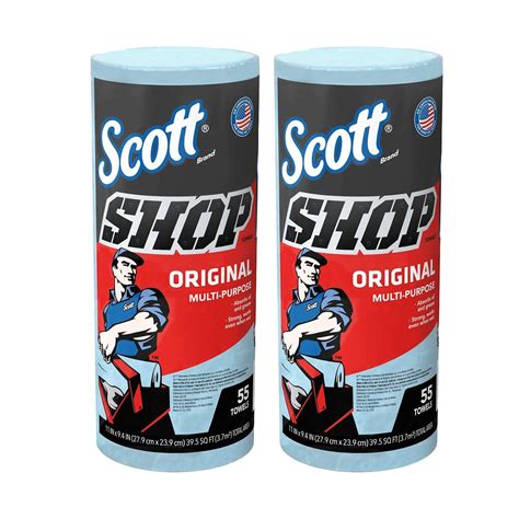 Snapklik.com : 75130 Scott Single Rolls Blue Shop Towels Disposable 55 ...