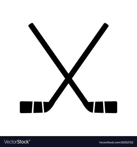 Two crossed hockey sticks Royalty Free Vector Image