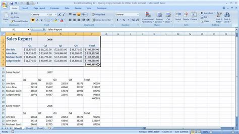 Excel Formatting 12 - Quickly Copy Formats to Other Cells in Excel ...