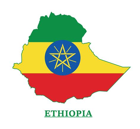 Ethiopia National Flag Map Design, Illustration Of Ethiopia Country ...