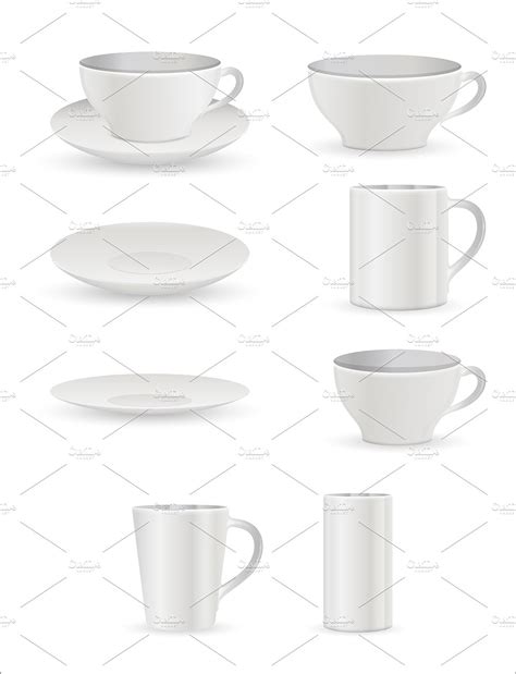 Cup Plates | Illustrator Templates ~ Creative Market