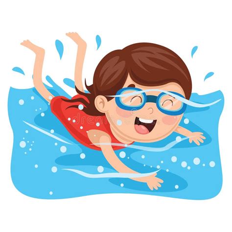 Vector Illustration of Kid Swimming Stock Vector - Illustration of ...