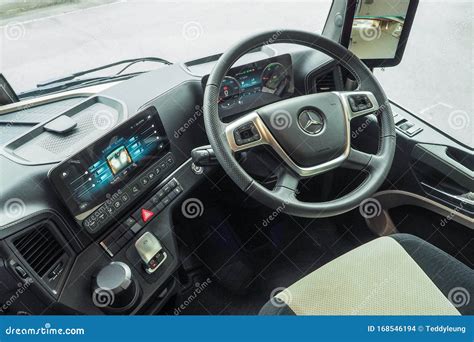 Mercedes-Benz Actros Interior Editorial Stock Image - Image of auto ...