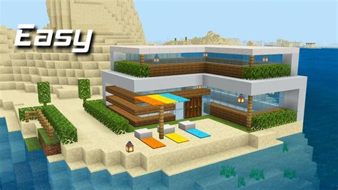 Minecraft Easy Rustic Beach House Tutorial Youtube