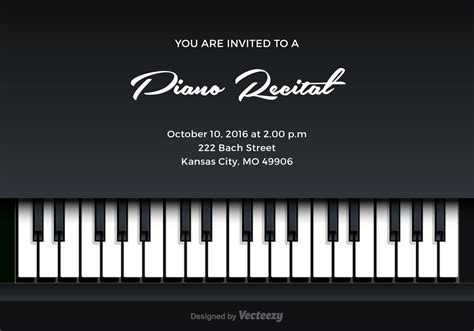 Piano Recital Vector Invitation - Download Free Vector Art, Stock ...