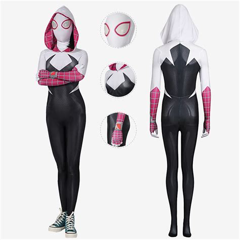 Spider-Man: Across The Spider-Verse Spider-Gwen Costume Cosplay Suit ...