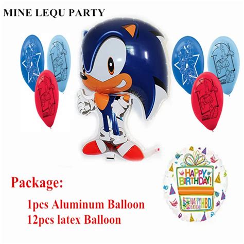 13pcs Classic Toys Inflatable Sonic Balloons Party Decorations Mylar ...