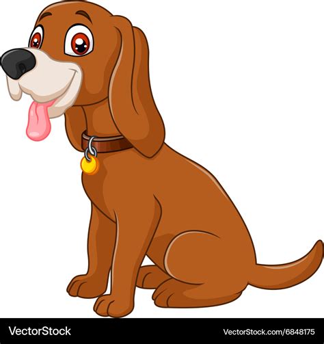 Cartoon dog sitting with tongue out Royalty Free Vector