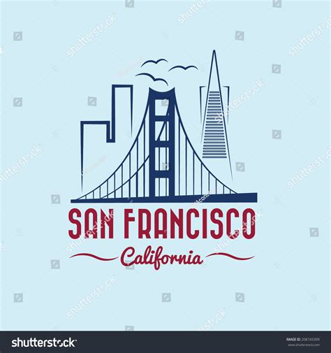 San Francisco Skyline Illustration Stock Vector (Royalty Free) 208165399