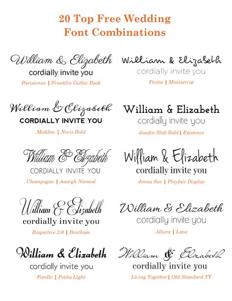 20 Popular Free Google Wedding Font Combinations | BonFX