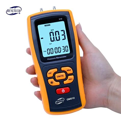 Portable Digital LCD display Pressure manometer GM510 Max Pressure ...