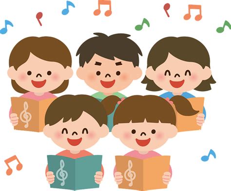 Boy and girl singing together. School nursery choir group - Clip Art ...