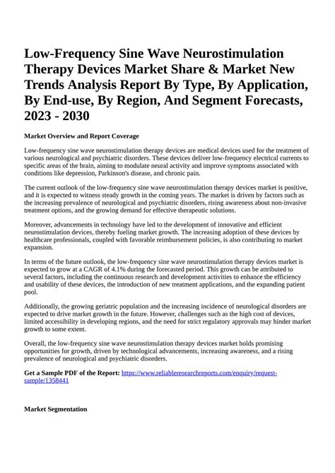 Reportprime - Low-Frequency Sine Wave Neurostimulation Therapy Devices ...