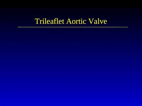 (PPT) Trileaflet Aortic Valve. Management strategy for patients with ...