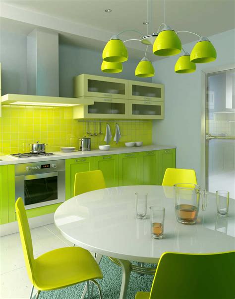 Green and Yellow Kitchen Combination Design - Interior Design Ideas