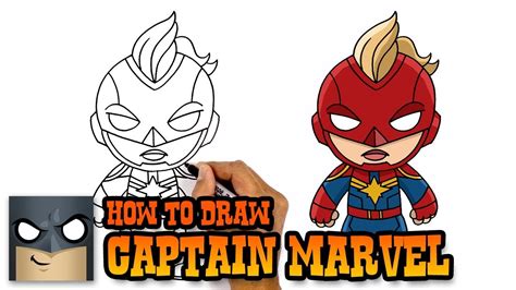 How to Draw Captain Marvel | The Avengers | Step by Step Tutorial - YouTube