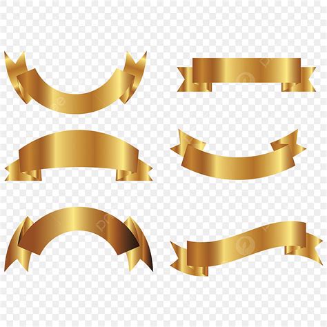 Gold Ribbon Banner Vector Clipart