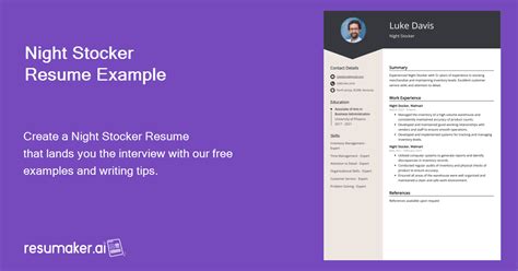 Night Stocker Resume: Job Description, Sample & Guide