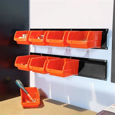 Buy Wallmaster 8-Bin Storage Bins Garage Rack System 2-Tier Orange Tool ...