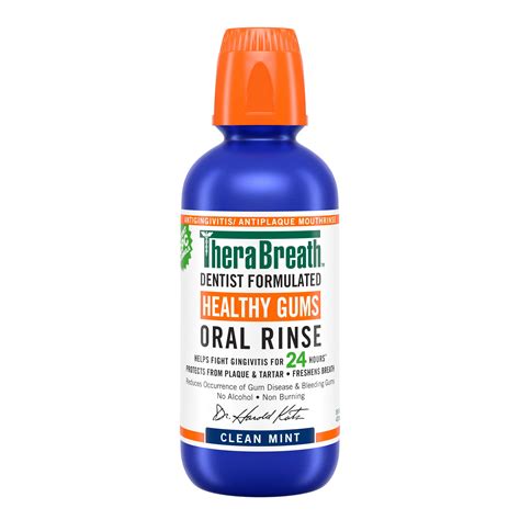 TheraBreath Healthy Gums Mouthwash, Clean Mint, Dentist Formulated, 16 ...