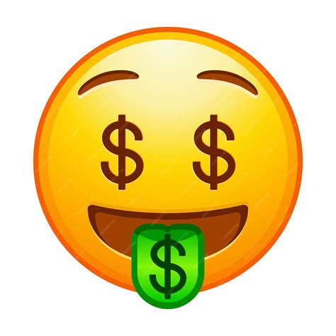 Premium Vector | Top quality emoticon Dollar eyes emoji Money face ...