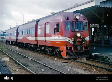 A RM-class diesel train of New Zealand Railways Department (NZR) seen ...