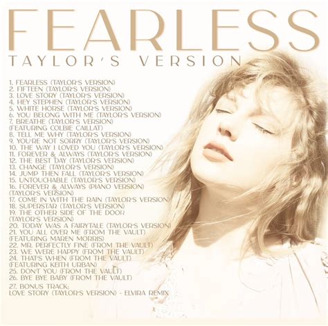 Fearless (Taylor’s Version) Tracklist : TaylorSwift