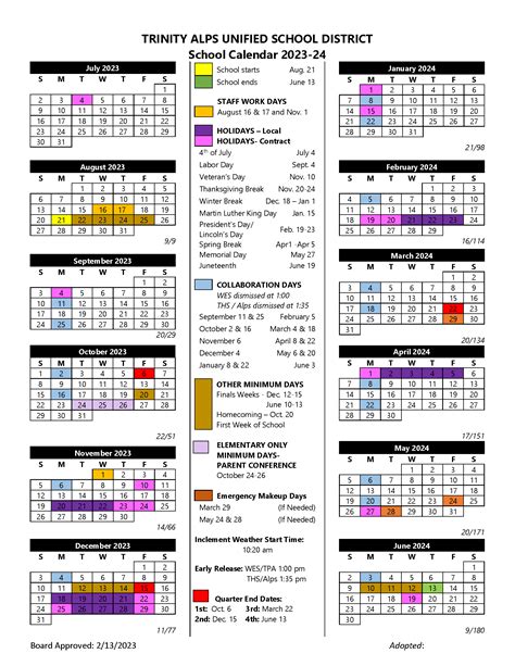 Calendar | Trinity High School