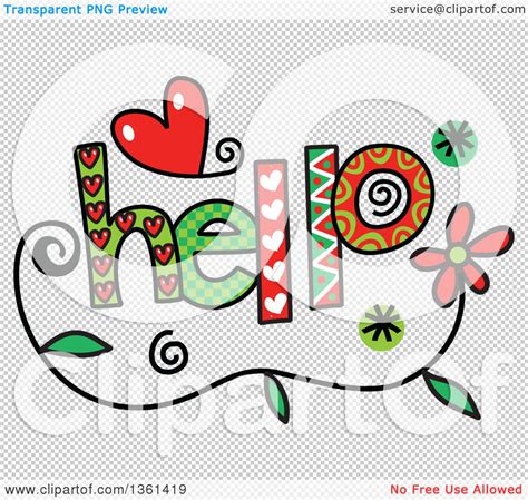 Clipart of Colorful Sketched Hello Word Art - Royalty Free Vector ...