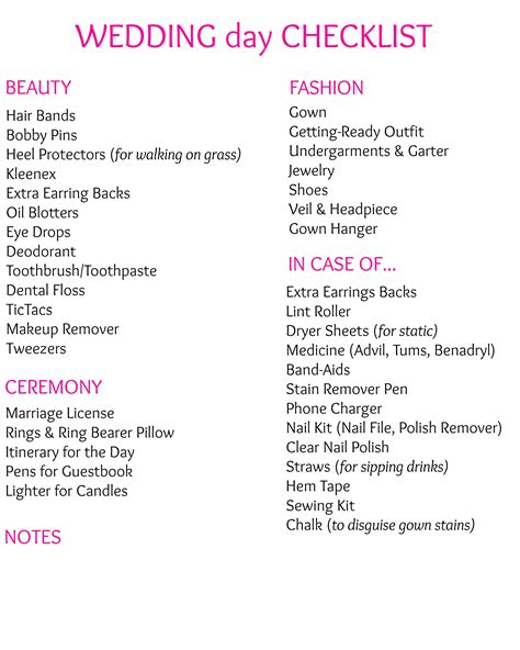 Wedding Checklist