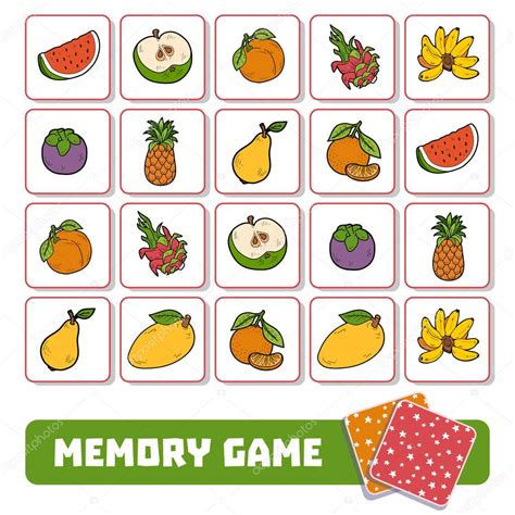 Juego de memoria para niños, tarjetas con frutas 2024