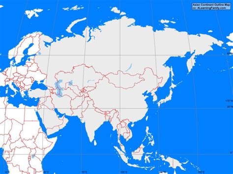 Asia Outline Map - A Learning Family