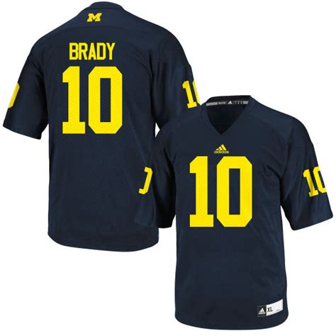 Youth Adidas Tom Brady Michigan Wolverines #10 Replica Navy Blue Jersey