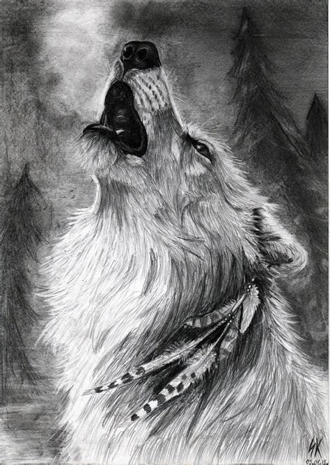 howling wolf pencil drawing by VilkuPL on DeviantArt