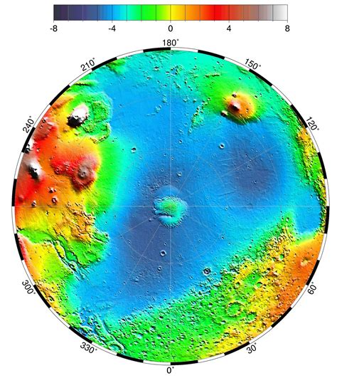 Topographic map of Mars' northern hemisphere | The Planetary Society