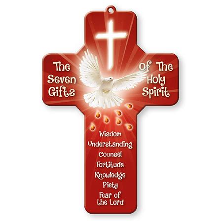 Confirmation Cross , Seven Gifts 18cm | Family Life Catholic Gifts