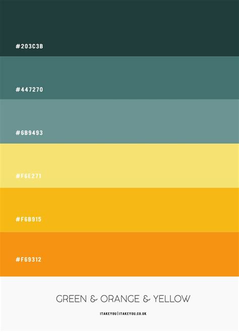 Green, Orange and Yellow Colour Combination #Colour Palette 63 | Color ...