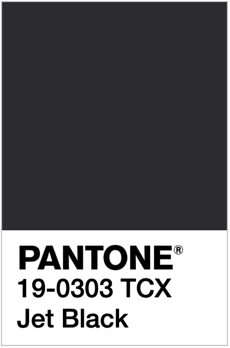 PANTONE 19-0303 TCX - Jet Black | Pantone, Jet black, Black