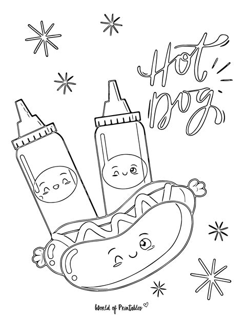 Cute Food With Faces Coloring Pages