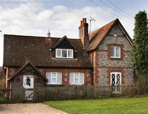 Brick and Flint House stock image. Image of home, grass - 1709605