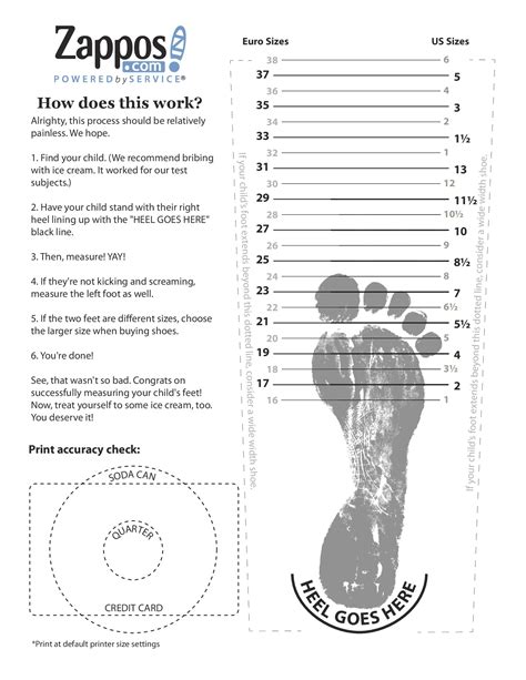 Kids Shoe Size Chart | Zappos.com - Worksheets Library