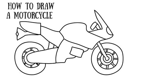 Simple Motorcycle Drawing Sketch Coloring Page