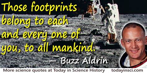 Buzz Aldrin quote Those footprints belong to … all mankind - Large ...